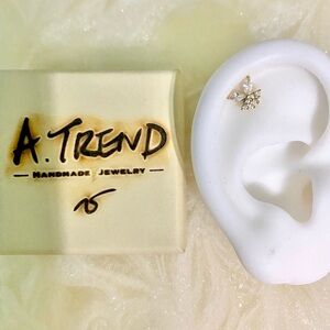 Elegant Gold Butterfly cartridge Stud Earring